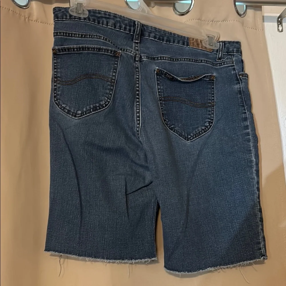 Lee Blue Jean Shorts with Distressed Look
